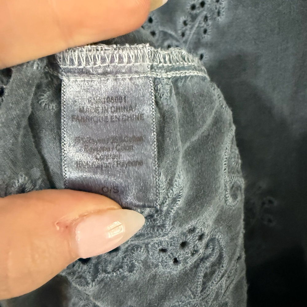 Young Fabulous & Broke Embroidered Eyelet Kimono Duster - Slate Gray - One Size - Picture 8 of 9